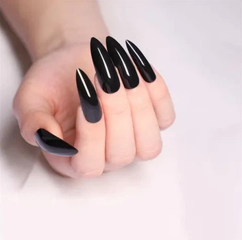 Накладные ногти в комплекте со скотчем Black