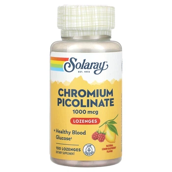 Пиколинат хром Solaray (Chromium Picolinate) 1000mcg 100 пастилок со вкусом лимона и малины