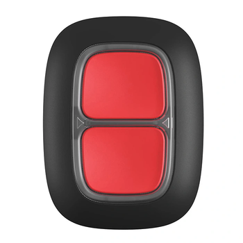 Тривожна кнопка Ajax DoubleButton EU, Jeweller до 1300 м, IP55, CR2032, Чорний/Червоний