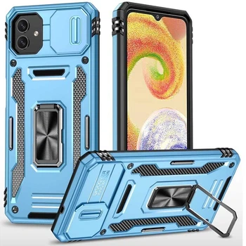 Чохол зі шторкою для камери Camshield Army Ring для Samsung Galaxy A07, ударостійкий кейс з кільцем-тримачем та функцією підставки Light Blue