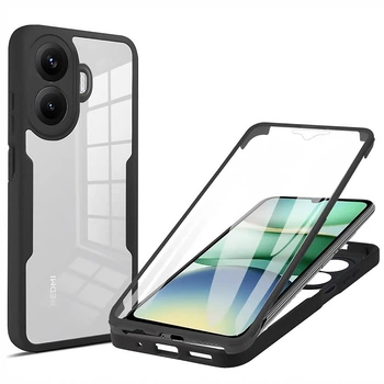 Чехол Double Shield 360 для Xiaomi Poco F7 с защитой со всех сторон black