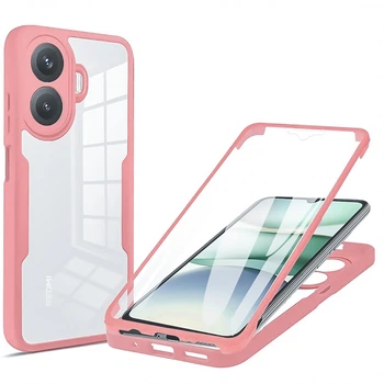 Чехол Double Shield 360 для Xiaomi Poco F7 с защитой со всех сторон pink