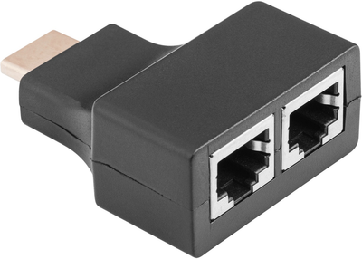 Адаптер Cabletech HDMI - 2 x RJ-45 Black (5901436854814)