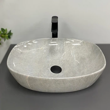 Умывальник (раковина) VBI OLBIA GREY STONE GLOSSY накладной
