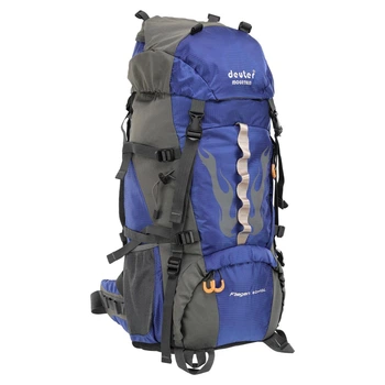 Рюкзак туристический каркасный объем 42л + 10л Deuter G70-10B размер 70х30х20см Blue-Grey