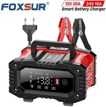 Автоматичний зарядний пристрій FOXSUR для акумуляторів 12 V, 20 A / 24 V, 10 A