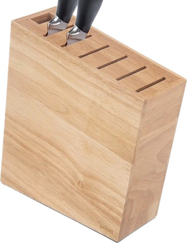 Stojak na noże Orion z przegródkami drewniany 20 x 7 x 23 cm (8592381208899)