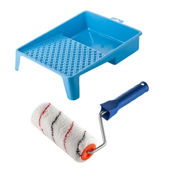 Валик для покраски микрофибра с ручкой и ванночка 180x48 мм Polax (770-222)