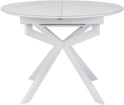 Стол обеденный Vetro Mebel Офелия Калакатта кристал матовый/Белый (TML-1250-ofelia-kalakata-cristal/white)