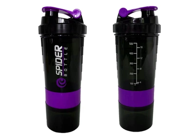 Шейкер спортивный EasyFit Spider 0,5 л Черно-фиолетовый (A-022070)