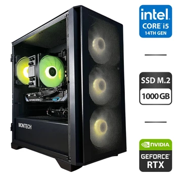 Сборка под заказ: игровой ПК Montech Air 100 ARGB Black Tower / Intel Core i5-14400F (10 (16) ядер по 1.8 - 4.7 GHz) / 32 GB DDR5 / 1000 GB SSD M.2 / nVidia GeForce RTX 5060 Ti, 16 GB GDDR7, 128-bit / 650W