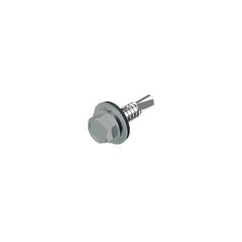 Саморез для кровли со сверлом DIN7504K 5,5х25 RAL7004 max=5,25 и шайбой TEX-H цинк (500шт.) [9T62R09T65525R7004] Metalvis