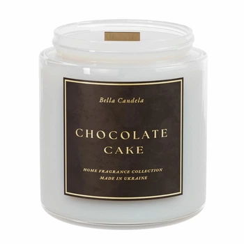 Свічка зі смачним ароматом шоколадного брауні CHOCOLATE CAKE, соєвий віск, 200 мл