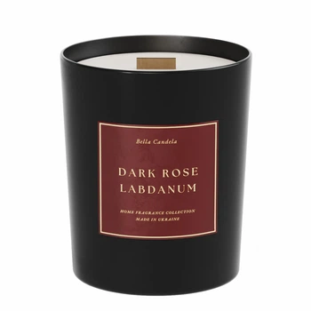 Свічка DARK ROSE – аромат, що звучить як елітна парфумерія: троянда, спеції, дерево, 250 мл, соєвий віск