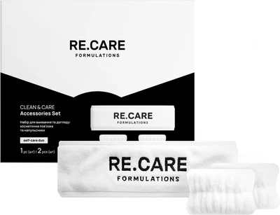 Набор для умывания и ухода RE.CARE Clean & Care Accessories Set косметическая повязка и манжеты (4823109412644)