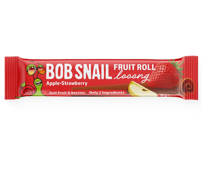 Натуральная конфета яблочно-клубничная Bob Snail Fruit Roll Looong 15 г