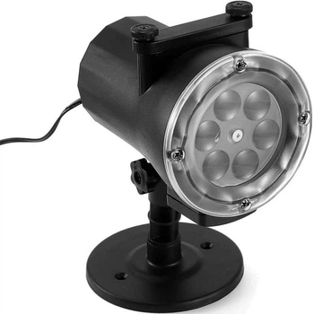 Декоративный лазерный LED проектор 518 RGB с 12 сменными новогодними слайдами праздничными эффектами дистанционным управлением