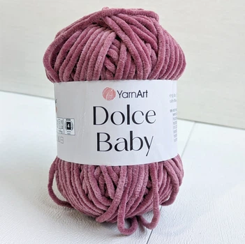 Пряжа YarnArt Dolce Baby №751 сухая роза, (нити плюшевые, тонкие)