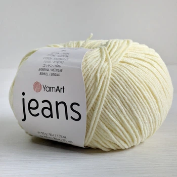 Пряжа YarnArt Jeans №86 желтый пастельный (шампань) (Ярнарт джинс, полухлопок)