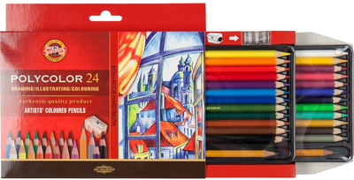 Художні олівці Koh-i-Noor Polycolor 24 кольори картонна упаковка 3834 (8593539318767)