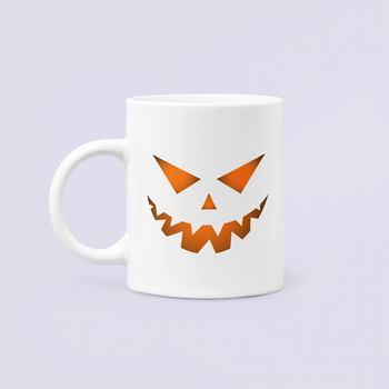 Чашка Керамічна кружка з принтом Злий Гарбуз Хелловін Біла 330 мл