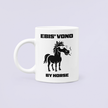 Чашка керамическая кружка с принтом Ebis` vono by horse Конь Белая 330 мл