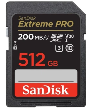Карта пам'яті SanDisk 512 GB SDXC UHS-I U3 V30 Extreme PRO (SDSDXXD-512G-ANCIN, SDSDXXD-512G-GN4IN), (up to 200/140 MB/s)