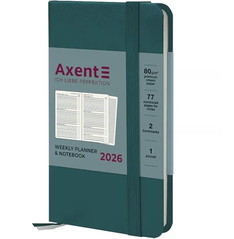 Щотижневик на 2026 рік А6 (9*15) Axent Pocket Strong 8508-26-63-A - лазурний