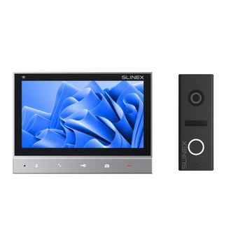 Комплект відеодомофон + панель виклику Slinex SK 7 Cloud (Slinex SK 7 Cloud grey + ML-17HD graphite) (304932)