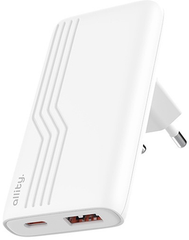 Ładowarka sieciowa Allity GaN PD QC ATC-02-65WAC 1x USB-C + 1x USB-A 65W White (5906667550566)