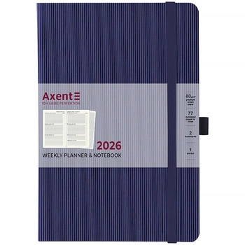 Щотижневик "Axent" 2026 /8531-26-02-A/ Grand Lines, 195*255, синій (1/12)
