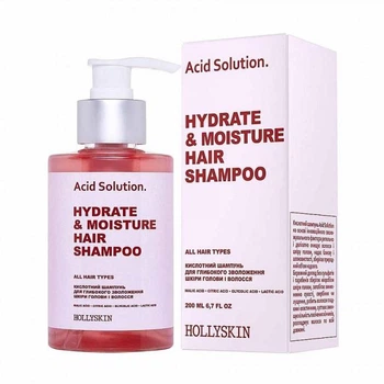 Кислотний шампунь для глибокого зволоження шкіри голови і волосся HOLLYSKIN Acid Solution 200 мл (4823109701113)