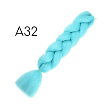 Канекалон однотонный А32 голубой Jumbo Braid коса 60 см