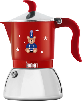 Kawiarka Bialetti Fiammetta Induction Joyful Christmas na 2 filiżanki 100 ml Czerwona (8006363094818)