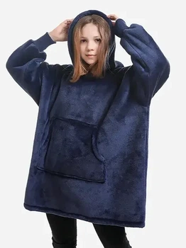 Флисовый плед с капюшоном и рукавами для мужчины и женщины Huggle Hoodie.
