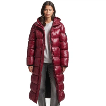 Стильний пуховик XPD S преміум бренду SUPERDRY бордовий 42(EU) розмір W5011401A-OCN