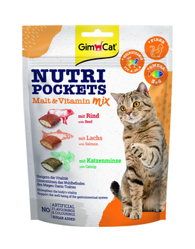 Лакомства GimCat Nutri Pockets Malt & Vitamin Mix для кошек, 150 г