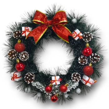 Новорічний Вінок "Merry Christmas" різнобарвний 40 см (HC14)