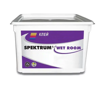 Клей влагостойский для настенных покрытий Spektrum Wet Room 15л