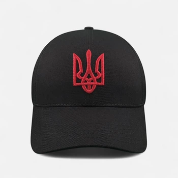 Кепка с красным Трезубцем / Гербом Украины патриотическая Черная S (54-56 см) (G-5522998S)