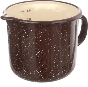 Кружка Orion Brown емалювана з мірною шкалою коричнева 1.2 л (8592381164812)