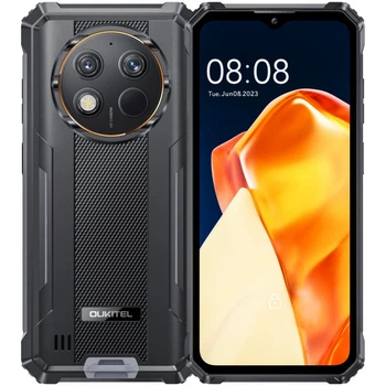 Захищений смартфон із потужним акумулятором 10600 мАг, 6.5'' HD екран, 6+256 ГБ, 48+5 Мп камери, NFC, чорний
