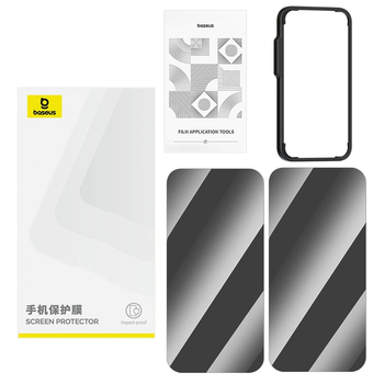 Защитное стекло iPhone 16 Pro антишпион Superior Series Privacy Tempered Glass Screen Protector Baseus (P6007390A201-02) комплект 2шт