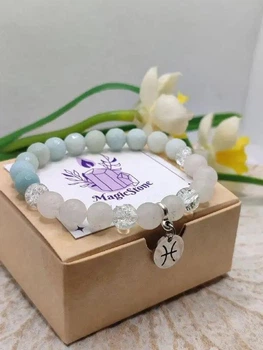 Браслет Magic Stone для Риб з амазоніту, морозного нефриту та гірського хрусталю, 8 мм, one size