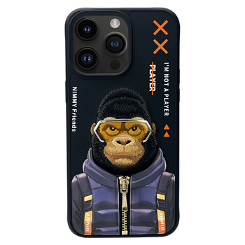 Чохол Nimmy Case AnimalZip для iPhone 14 Pro чорний захисний аксесуар із принтом горили