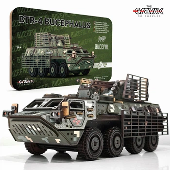 Деревянный Лицензионный 3D Конструктор “БТР-4 БУЦЕФАЛ” 539 деталей 35 см (04311) THEGRAVIX