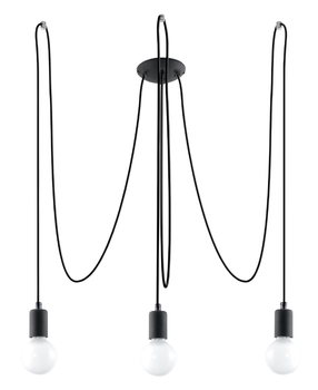 Підвісна люстра Sollux Edison 3 3xE27/60W/230V чорний паук (SL.0370)
