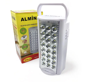 Акумуляторний аварійний ліхтар - лампа з функцією Power Bank Almina 24 LED 30000 mAh Білий