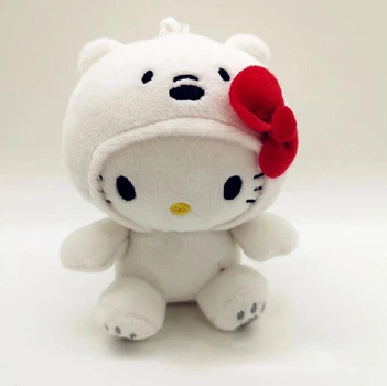Брелок Hello Kitty в костюмі білого ведмедя на сумку рюкзак ключі аніме геншен манга Sanrio Кітті Мелоді Куромі іграшка