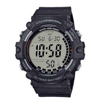 Мужские цифровые часы Casio Standard Digital (AE-1500WH-1AVCF) illuminator, black, батарея - 10 лет